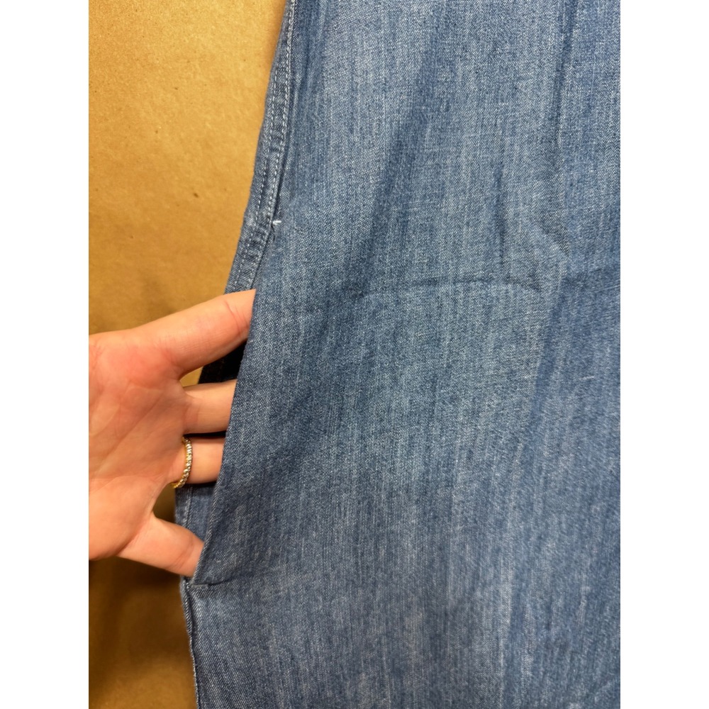 Faherty Indigo Blue Tencel Linen Blend Button Front Shift Dress Small - Picture 6 of 12